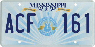 MS license plate ACF161