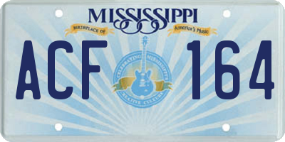 MS license plate ACF164
