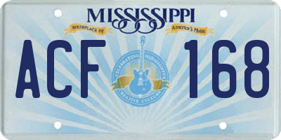 MS license plate ACF168