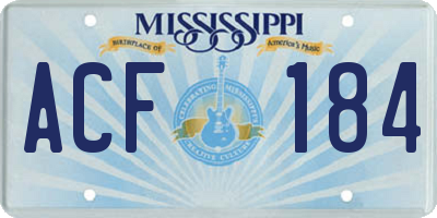 MS license plate ACF184