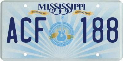 MS license plate ACF188