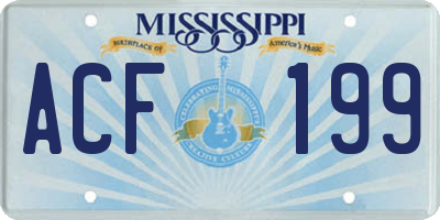 MS license plate ACF199