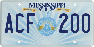 MS license plate ACF200