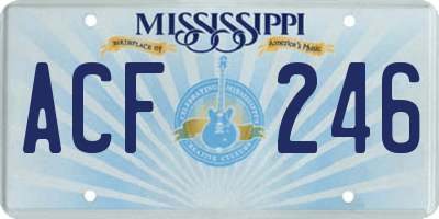 MS license plate ACF246