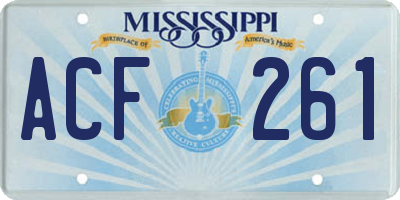 MS license plate ACF261
