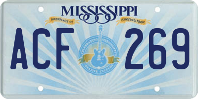 MS license plate ACF269