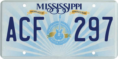 MS license plate ACF297