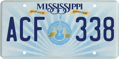 MS license plate ACF338