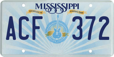 MS license plate ACF372