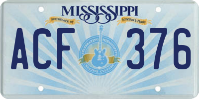MS license plate ACF376
