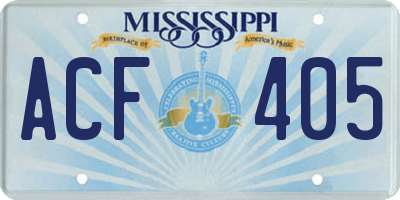 MS license plate ACF405