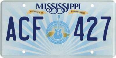MS license plate ACF427