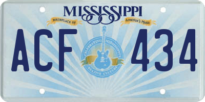 MS license plate ACF434