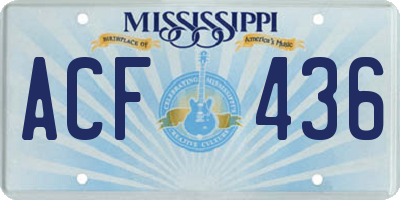 MS license plate ACF436