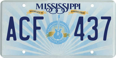 MS license plate ACF437