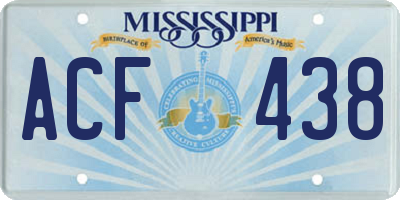 MS license plate ACF438