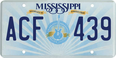 MS license plate ACF439