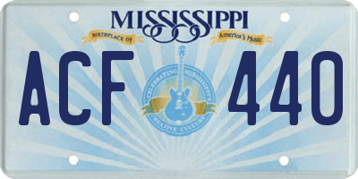 MS license plate ACF440