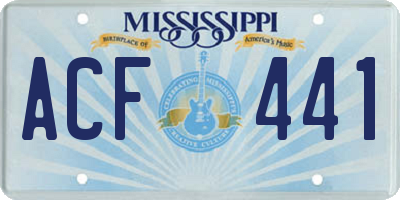 MS license plate ACF441