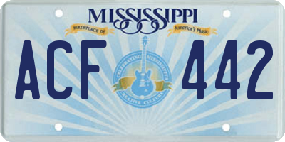 MS license plate ACF442