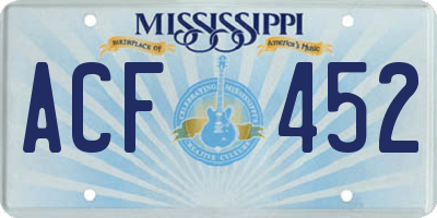 MS license plate ACF452