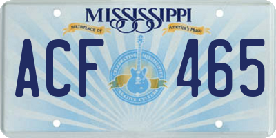 MS license plate ACF465