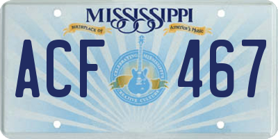 MS license plate ACF467