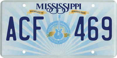 MS license plate ACF469