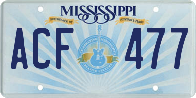 MS license plate ACF477