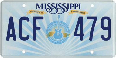 MS license plate ACF479