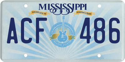 MS license plate ACF486