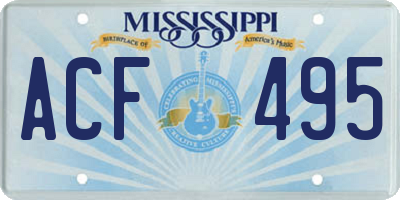 MS license plate ACF495