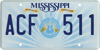 MS license plate ACF511