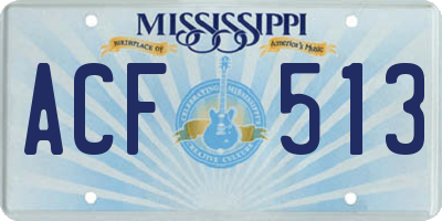MS license plate ACF513