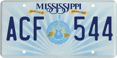 MS license plate ACF544