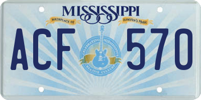 MS license plate ACF570