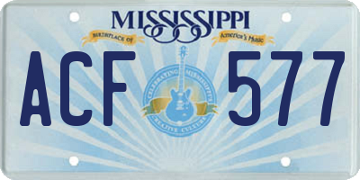 MS license plate ACF577