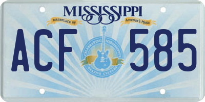 MS license plate ACF585