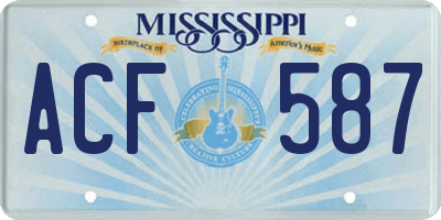 MS license plate ACF587