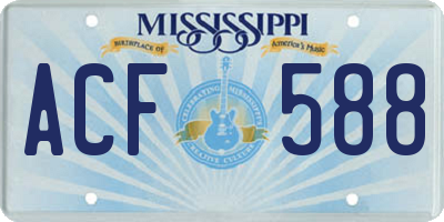 MS license plate ACF588