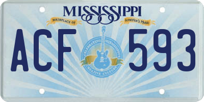 MS license plate ACF593