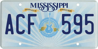 MS license plate ACF595
