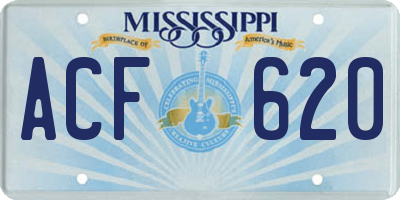 MS license plate ACF620