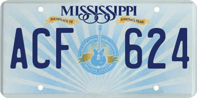MS license plate ACF624