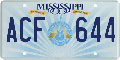 MS license plate ACF644