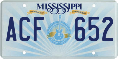 MS license plate ACF652