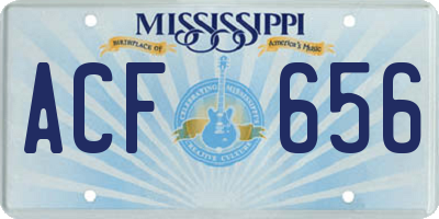 MS license plate ACF656