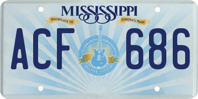 MS license plate ACF686
