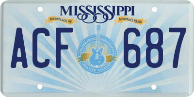 MS license plate ACF687