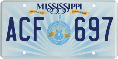 MS license plate ACF697